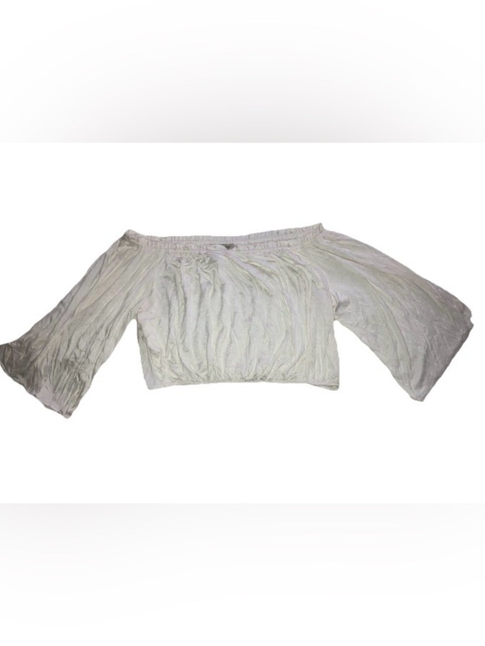 Flowy White Cottagecore Crop Top by Ambiance Size Medium